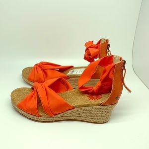 Ugh Starla Orange Wedge Sandals Brand New